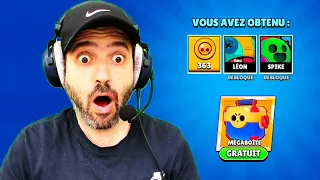 INCROYABLE 2 LEGENDAIRES dans une MEGA BOITE GRATUITE ! (brawl stars pack opening) RECORD DU MONDE ?