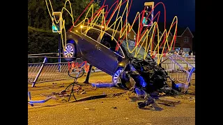 two idiots laughing at car crashes