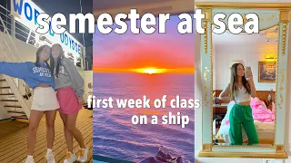 FIRST WEEK OF CLASS on semester at sea!! college on a ship??