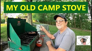 Cooking Bacon With My Old Coleman Camping Stove In My Old Griswold Cast Iron Skillet At Campground