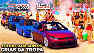 GTA V: VIDA DO CRIME | DESCI PRA PRAIA DO GUARUJA COM OS CRIAS DA TROPA!💥SÓ CARRO REBAIXADO! |#114