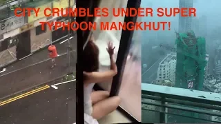 Compilation: OMGWTF moments Typhoon Mangkhut hurricane in Hong Kong