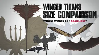 All Winged Titans | ANIMATED Size Comparison | Whose Wings are Deadliest? | Monsterverse Wingspans