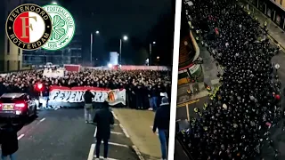 CELTIC - FEYENOORD | Corteo Feyenoord Fans in Glasgow | Feyenoord Supporters tegen Celtic