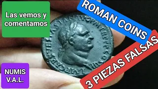 Tres monedas falsas romanas 1.