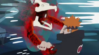 Hinata dies,Naruto turns into the form of the nine tails to defeat Pain English dub (full fight)