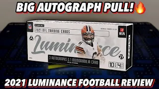 BIG AUTOGRAPH PULL!🔥 | 2021 Panini Luminance Football Hobby Box Review