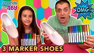 3 MARKER SHOES challenge. Zapatillas bonitas con colores divertidos