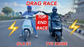 OLA S1 Pro VS TVS iQube Electric⚡️Drag Race 😱 TOP END 🔥 Aayush ssm