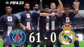 FIFA 23 - Ronaldo Messi Mbappe Haaland Vinicius  Neymar Salah in one Team PSG vs Real Madrid 2023