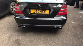 E55 full decat, eurocharged headers, C63 mufflers/back boxes loud revs!!!