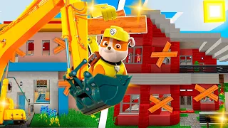 RUBBLE DE PAW PATROL ARREGLA LA CASA DE MAGO Y PANCRI EN MINECRAFT ⛑️