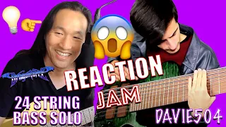 DragonForce Reaction - Davie504 24 String Bass Solo Jam with Herman Li on 8 String Abasi Guitar