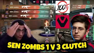 SENTINELS ZOMBS 1 V 3 CLUTCH AGAINST 100 THEIVES || VCT ICELAND QUALIFIERS || MYTH, KYADAE REACTION