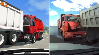 BeamNG drive vs Real Life #11 - Out of Control Traffic Crashes