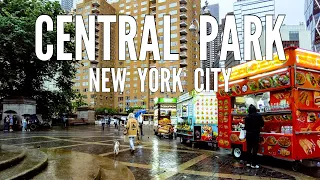 [4K] New York City Rainy Walk in Manhattan Central Park | USA Trip 2022