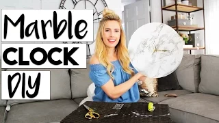 DIY DECOR: Marble + Gold Clock DIY | Easy Room Decor DIYS