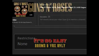 Guns N' Roses It's So Easy Drums and Vocals Only (free-to-use-4-something)