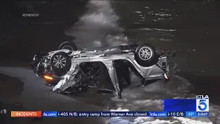 1 dead, 2 hospitalized after alleged DUI driver sends cars flying off PCH and onto rocks, surf in Pa