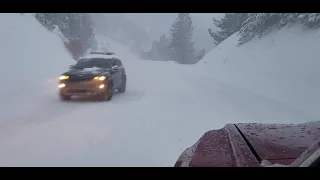 Driving through snow storm in the Artic Circle Big Bear Lake CA Jan 24 2021