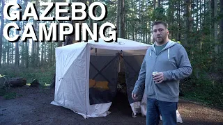 Camping In Pop-Up Gazebo