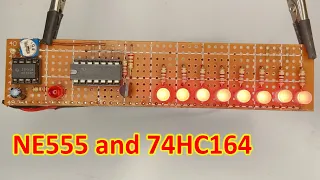 NE555 and 74HC164 light fades away @TN_Electronic