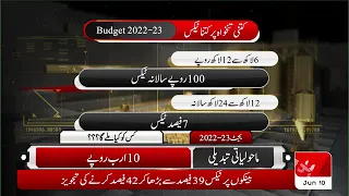 Detail of direct, indirect taxes levied in Budget 2022-23 | New Slabs for Taxable Income | Hum News