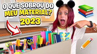 O QUE SOBROU DO MATERIAL ESCOLAR DA JESSICA 2023 - JESSICA E FAMÍLIA