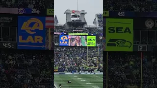 Seahawks game against the LA Rams opening ceremony with flyover.