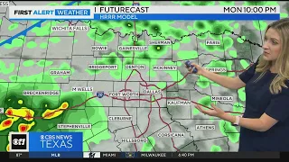 Cold front moving through North Texas overnight brings scattered showers, storms