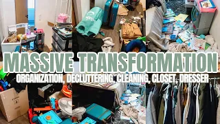 MASSIVE CLEAN DECLUTTER AND ORGANIZE WITH ME | EXTREME ROOM TRANSFORMATION | 2023 CLEAN WITH ME