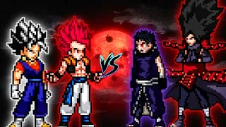 Vegito OP (all form) & Gogeta OP (all form) VS Obito OP & Legendary Madara V3 OP in Jump Force Mugen