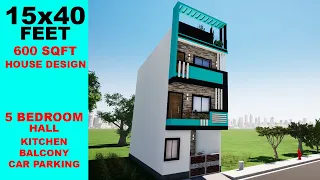 Small space modern house design 2020, size 15x40 feet Plan