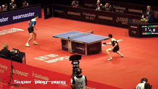 Ma Long VS Xu Xin Side view perspective