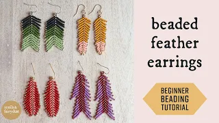 How to Make Beaded Feather Earrings | Easy Beginner DIY Beaded Earrings