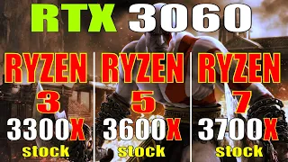 RYZEN 3 3300X vs RYZEN 5 3600X vs RYZEN 7 3700X || RTX 3060 @ 12GB || PC GAMES  TEST ||