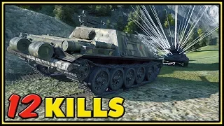 SU-122-44 - 12 Kills - 1 VS 6 - World of Tanks Gameplay