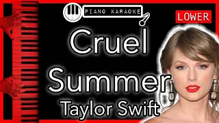 Cruel Summer (LOWER -3) - Taylor Swift - Piano Karaoke Instrumental