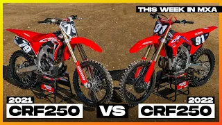 2022 Honda CRF250 VS 2021 Honda CRF250 - This Week in MXA Episode 36