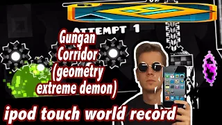 Gunslinga Corridor Ipod touch generation 5 WORLD RECORD GEOMETRY DASH (funny prank)