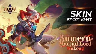 Wukong Sumeru Martial Lord Skin Spotlight - Garena AOV (Arena of Valor)