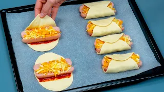 A new method to cook the sausages in the dough. Quick recipe, with puff pastry