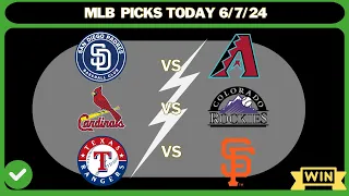 MLB Picks Today, 96% Win Today /6/7/24 | MLB Predictions Today,  Rangers,Cardinals,Padres