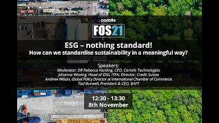 Standardising sustainability in a meaningful way? Tod Burwell, Andrew Wilson, Johanna Wissing