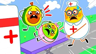 🥵Baby Got Sick 🥶 Taking Care Of Baby 😷 Funny Avocado Baby Cartoon for Kids! Pit & Penny Family🥑