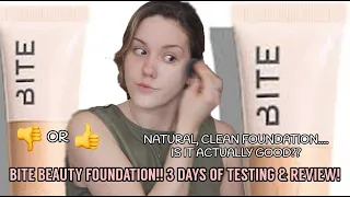 BITE BEAUTY FOUNDATION REVIEW... First Impression & 3 DAY TRIAL!