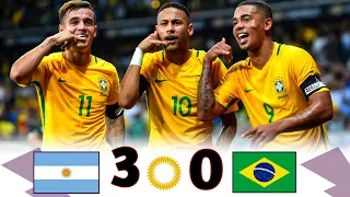 Brazil 3 × 0 Argentina (Neymar jr & Coutinho Destroyed Messi and Argentina) ◽WC Qualification 2016