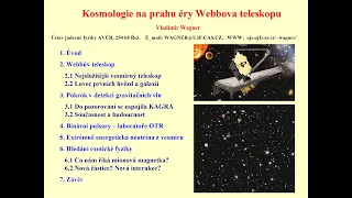 Vladimír Wagner: Kosmologie na prahu éry Webbova teleskopu (KS ČAS 10.1.2022)