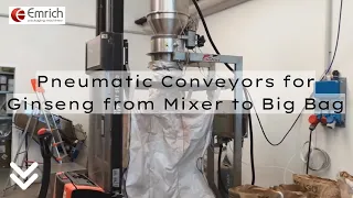 Emrich Packaging Machinery - Delfin Pneumatic Conveyors for Ginseng from Mixer to Big Bag