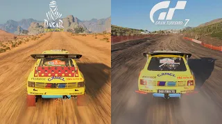 Gran Turismo 7 Vs Dakar Desert Rally - Comparison Graphics & Sound Peugeot 205 Turbo T16 [4K PS5]